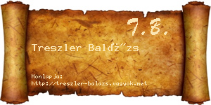 Treszler Balázs névjegykártya