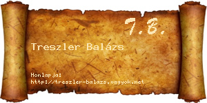 Treszler Balázs névjegykártya